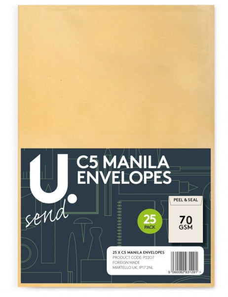 C5 Manilla Envelopes 25Pk C5 Manilla Envelopes 25Pk